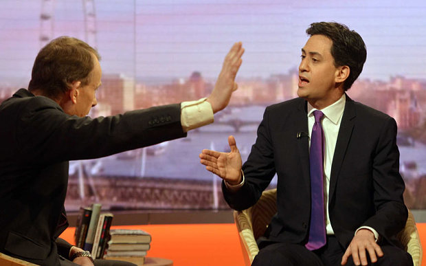 Mr Miliband failed seven times to deny using the term during an interview with the Andrew Marr programme on BBC One. Photo: BBC